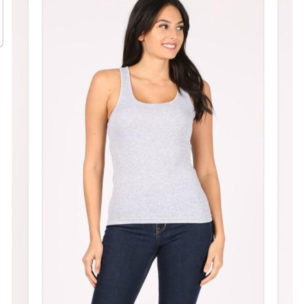 Gray basic tank top
